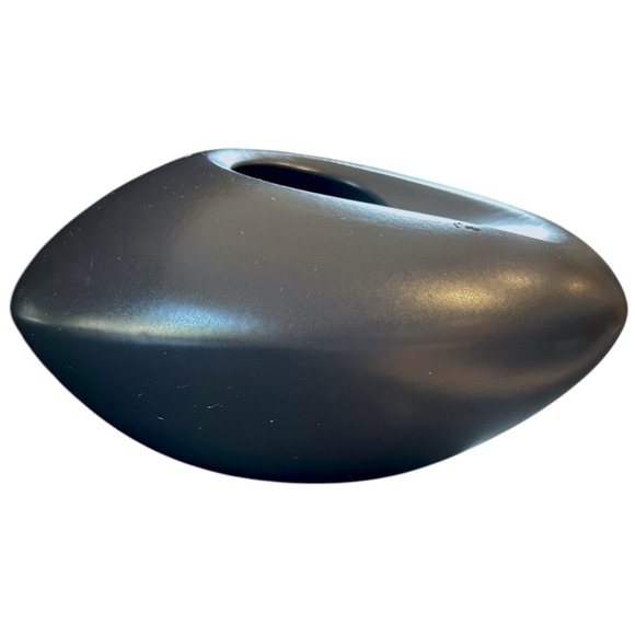 Ikea Bigarro Vase Dark Gray Matte Stoneware Modern Minimalist MCM Design - Picture 2 of 11